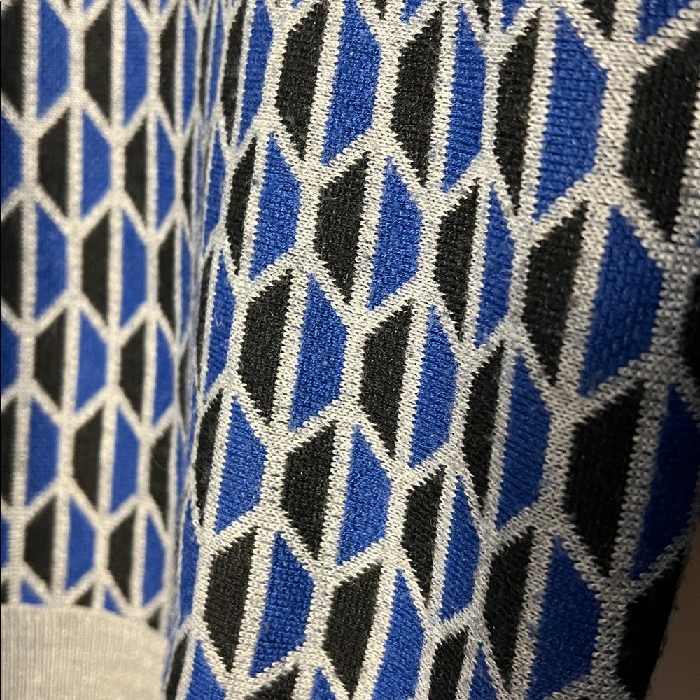 Christian Siriano Blue and Gray Knit Top
